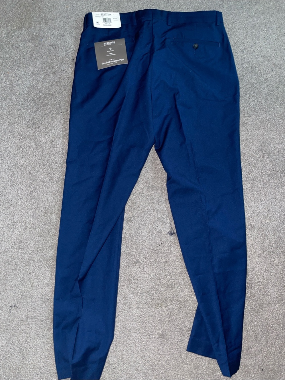 Kenneth Cole Men's Techni-Cole Suit Separate Slim-Fit Pants Color: Blue Size: 33x30